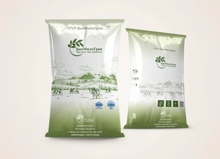 Упаковка для компании «Биомилкгрин». Дизайн